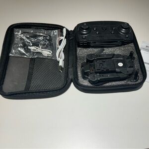 Compact Foldable Drone with Remote - Black